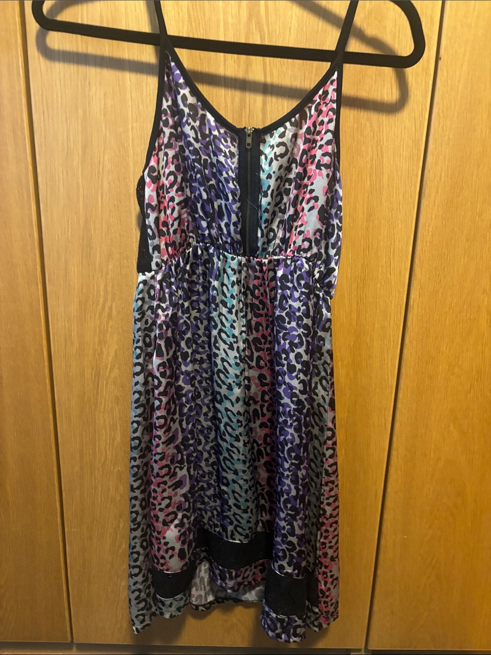 Colorful Leopard Print Sundress with Front Zip